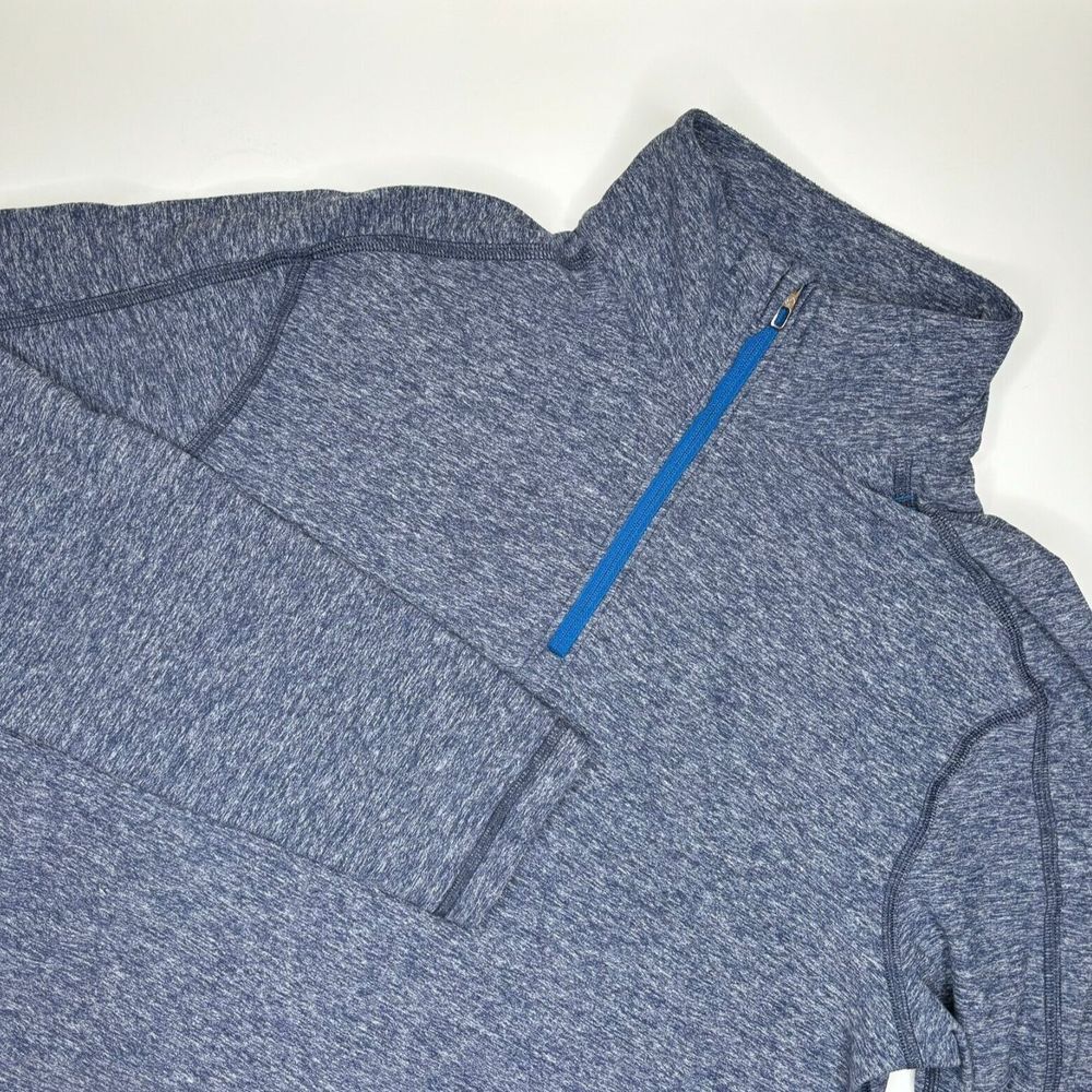 Lululemon Jacket Men's M Heathered Nautical Navy L/S 1/2 Zip Warm Surge Pullover